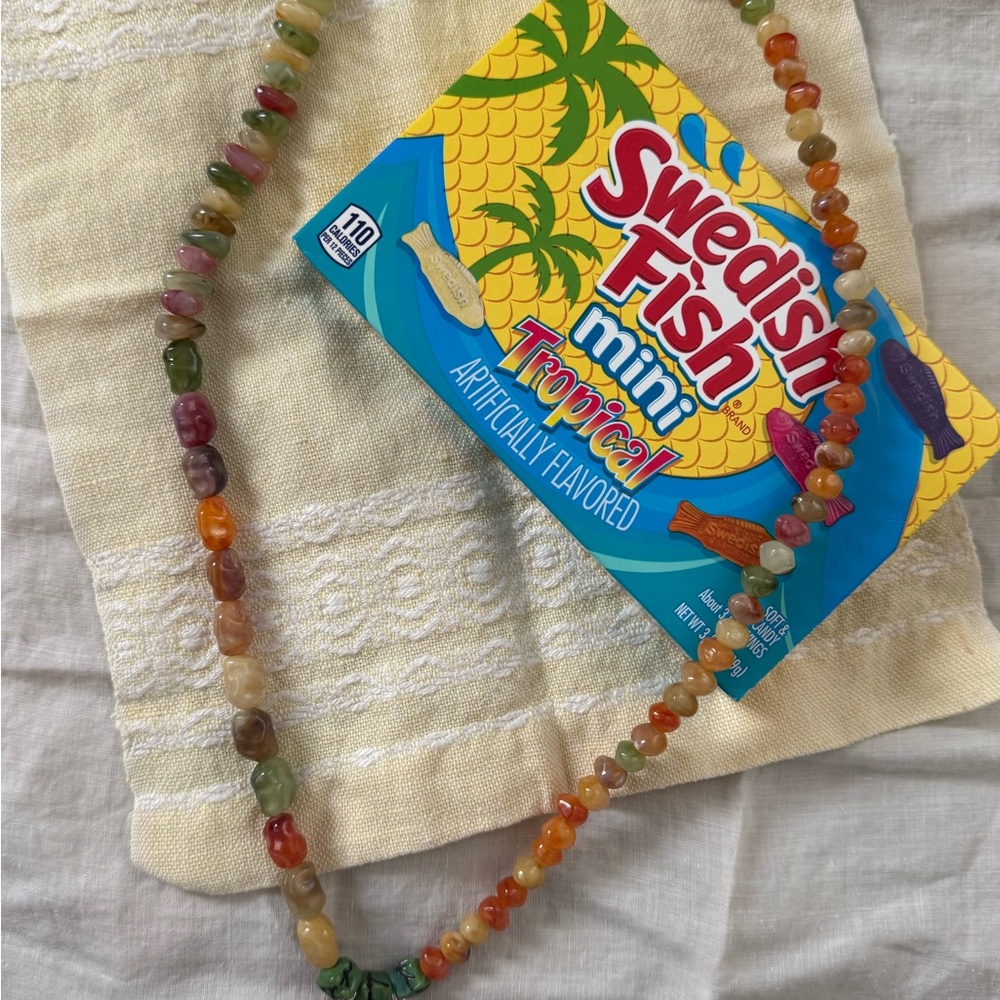 Two Fin-tactic handmade beaded necklace